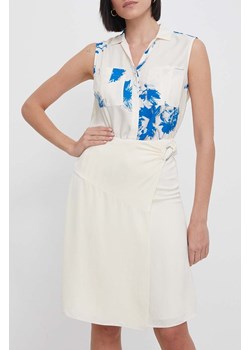 Calvin Klein spódnica kolor beżowy midi prosta K20K207039 ze sklepu ANSWEAR.com w kategorii Spódnice - zdjęcie 170578820
