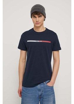 Tommy Jeans t-shirt bawełniany męski kolor granatowy z nadrukiem DM0DM13509 ze sklepu ANSWEAR.com w kategorii T-shirty męskie - zdjęcie 170579013
