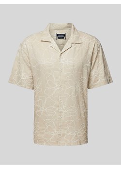 Koszula lniana o kroju regular fit z wyhaftowanym motywem ze sklepu Peek&Cloppenburg  w kategorii Koszule męskie - zdjęcie 170581722