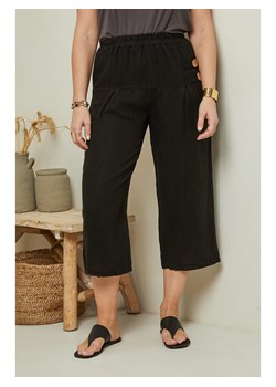 Curvy Lady Lniane spodnie w kolorze czarnym ze sklepu Limango Polska w kategorii Spodnie damskie - zdjęcie 170584443