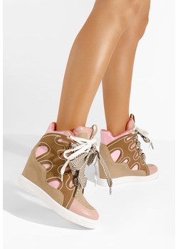 Różowe sneakersy damskie na koturnie Jessy ze sklepu Zapatos w kategorii Buty sportowe damskie - zdjęcie 170589051