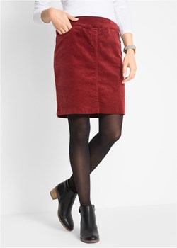 Spódnica sztruksowa z bawełny ze stretchem, z wygodnym paskiem ze sklepu bonprix w kategorii Spódnice - zdjęcie 170590704
