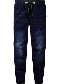Dżinsy dresowe chłopięce z elastycznym paskiem, Slim Fit ze sklepu bonprix w kategorii Spodnie chłopięce - zdjęcie 170590950
