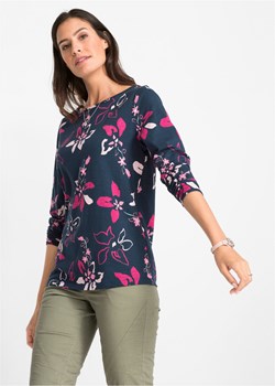 Shirt z długim rękawem, w kwiaty ze sklepu bonprix w kategorii Bluzki damskie - zdjęcie 170590960