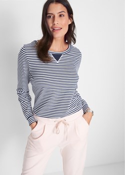 Shirt bawełniany z długim rękawem w paski ze sklepu bonprix w kategorii Bluzki damskie - zdjęcie 170591034