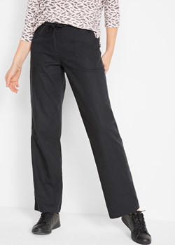 Spodnie lniane z szerokimi nogawkami ze sklepu bonprix w kategorii Spodnie damskie - zdjęcie 170591081