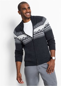 Sweter rozpinany w norweski wzór ze sklepu bonprix w kategorii Swetry męskie - zdjęcie 170592122