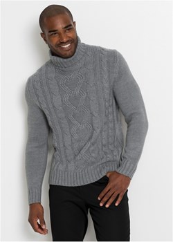 Sweter z golfem, w warkocze ze sklepu bonprix w kategorii Swetry męskie - zdjęcie 170592280