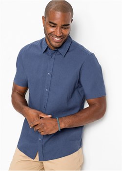 Koszula z lnem, krótki rękaw ze sklepu bonprix w kategorii Koszule męskie - zdjęcie 170593134