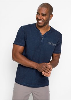 Shirt z dekoltem henley i efektem wytarcia, krótki rękaw ze sklepu bonprix w kategorii T-shirty męskie - zdjęcie 170593192