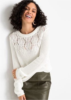 Sweter w ażurowy wzór ze sklepu bonprix w kategorii Swetry damskie - zdjęcie 170593672