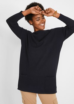 Sweter z opuszczanymi ramionami, rękawy 7/8, z materiału z bawełną ze sklepu bonprix w kategorii Swetry damskie - zdjęcie 170593704