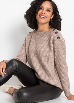 Sweter oversize z guzikami ze sklepu bonprix w kategorii Swetry damskie - zdjęcie 170593934