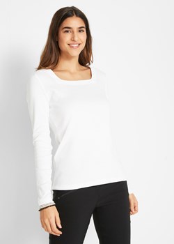 Shirt z długim rękawem i dekoltem karo (2 szt.) ze sklepu bonprix w kategorii Bluzki damskie - zdjęcie 170594522