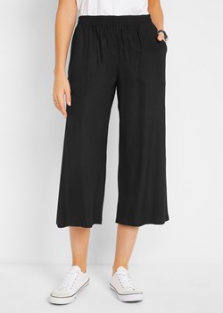 Spodnie 3/4 z wiskozy z gumką w talii ze sklepu bonprix w kategorii Spodnie damskie - zdjęcie 170594924