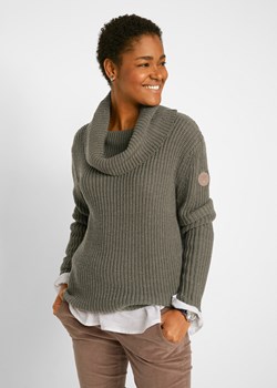 Sweter z dzianiny o splocie dużych oczek, z szerokim golfem ze sklepu bonprix w kategorii Swetry damskie - zdjęcie 170596031