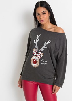 Shirt off-shoulder z bożonarodzeniowym motywem ze sklepu bonprix w kategorii Bluzki damskie - zdjęcie 170596280