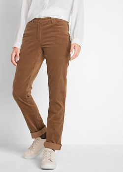 Spodnie sztruksowe ze stretchem Straight ze sklepu bonprix w kategorii Spodnie damskie - zdjęcie 170596432