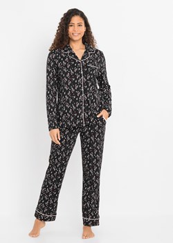 Piżama z plisą guzikową ze sklepu bonprix w kategorii Piżamy damskie - zdjęcie 170596970