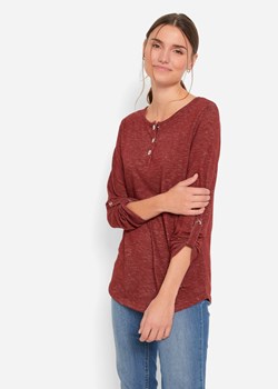 Shirt z długim rękawem i plisą guzikową ze sklepu bonprix w kategorii Bluzki damskie - zdjęcie 170596994