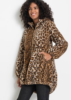 Płaszcz ze sztucznego futerka w cętki leoparda ze sklepu bonprix w kategorii Płaszcze damskie - zdjęcie 170598412