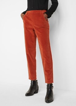 Spodnie sztruksowe high-waist z wygodnym paskiem, w długości do kostki ze sklepu bonprix w kategorii Spodnie damskie - zdjęcie 170598542