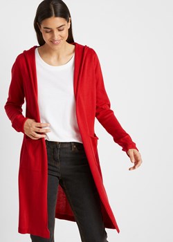 Długi sweter bez zapięcia z kapturem ze sklepu bonprix w kategorii Swetry damskie - zdjęcie 170598620