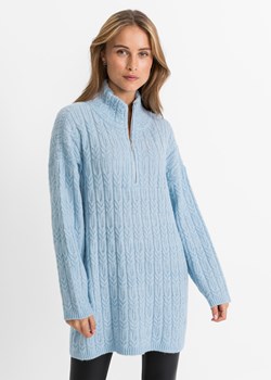 Długi sweter we wzór w warkocze ze sklepu bonprix w kategorii Swetry damskie - zdjęcie 170598743