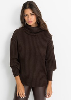Sweter w prążek z rękawami balonowymi ze sklepu bonprix w kategorii Swetry damskie - zdjęcie 170598752
