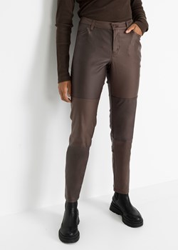 Spodnie ze sztucznej skóry, w stylu color-blocking ze sklepu bonprix w kategorii Spodnie damskie - zdjęcie 170598810