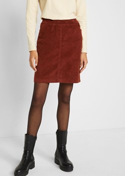Spódnica sztruksowa z bawełny ze stretchem, z wygodnym paskiem ze sklepu bonprix w kategorii Spódnice - zdjęcie 170598923