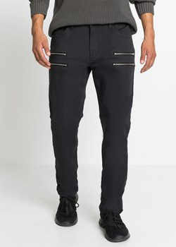 Spodnie ze stretchem, z dekoracyjnymi kieszeniami z zamkiem. Regular Fit Tapered ze sklepu bonprix w kategorii Spodnie męskie - zdjęcie 170599210