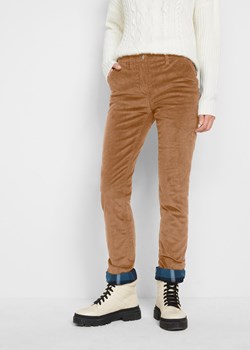 Spodnie sztruksowe ocieplane ze sklepu bonprix w kategorii Spodnie damskie - zdjęcie 170599851