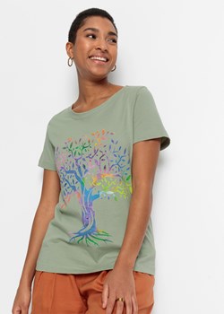 T-shirt z nadrukiem, bawełna organiczna ze sklepu bonprix w kategorii Bluzki damskie - zdjęcie 170600514