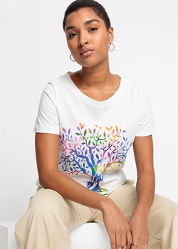 T-shirt z nadrukiem, bawełna organiczna ze sklepu bonprix w kategorii Bluzki damskie - zdjęcie 170600520