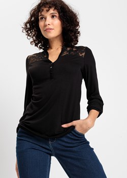 Shirt henley z koronkową wstawką ze sklepu bonprix w kategorii Bluzki damskie - zdjęcie 170600752
