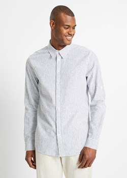 Koszula z długim rękawem z możliwością wywinięcia, z materiału z domieszką lnu ze sklepu bonprix w kategorii Koszule męskie - zdjęcie 170601021