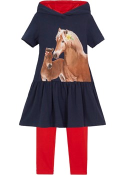Sukienka dziewczęca z dżerseju + legginsy (2 części), bawełna organiczna ze sklepu bonprix w kategorii Komplety dziewczęce - zdjęcie 170601291
