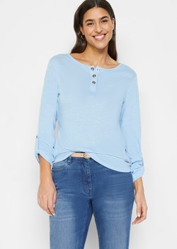 Shirt z długim rękawem i plisą guzikową ze sklepu bonprix w kategorii Bluzki damskie - zdjęcie 170601391