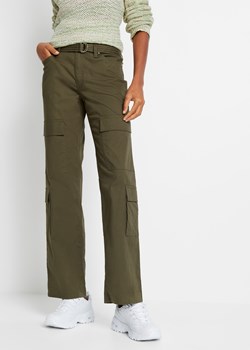 Spodnie bojówki z paskiem ze sklepu bonprix w kategorii Spodnie damskie - zdjęcie 170601430