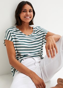 Shirt lniany z rękawami typu  nietoperz i dekoltem w serek ze sklepu bonprix w kategorii Bluzki damskie - zdjęcie 170602230