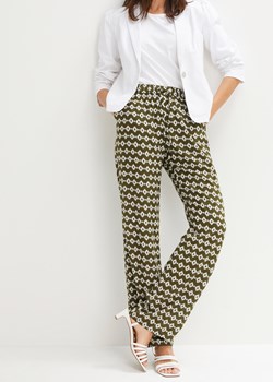 Spodnie z gumką w talii, z wiskozy z nadrukiem ze sklepu bonprix w kategorii Spodnie damskie - zdjęcie 170604291