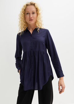 Długa bluzka z plisą guzikową, z wiskozy ze sklepu bonprix w kategorii Bluzki damskie - zdjęcie 170604634