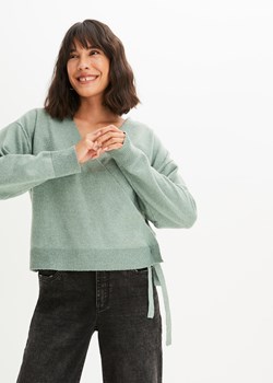 Krótki sweter kopertowy wiązany ze sklepu bonprix w kategorii Swetry damskie - zdjęcie 170605881