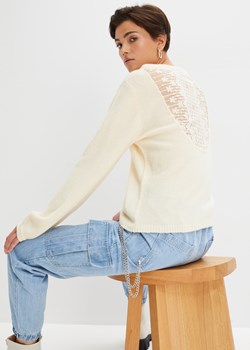 Sweter z koronkową wstawką ze sklepu bonprix w kategorii Swetry damskie - zdjęcie 170605924
