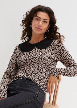 Shirt w cętki leoparda, z kołnierzem ze sklepu bonprix w kategorii Bluzki damskie - zdjęcie 170606490