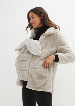 Kurtka ciążowa / do noszenia z nosidełkiem, pikowana, ze sztucznego futerka ze sklepu bonprix w kategorii Kurtki ciążowe - zdjęcie 170606710