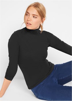Shirt ze stretchem i golfem, długi rękaw ze sklepu bonprix w kategorii Bluzki damskie - zdjęcie 170606810