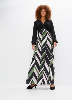 Długa sukienka z drukowaną częścią spódnicową, z poliestru z recyklingu ze sklepu bonprix w kategorii Sukienki - zdjęcie 170606880