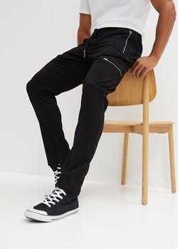 Spodnie ze stretchem, z gumką w talii i zamkami, Regular Fit Tapered ze sklepu bonprix w kategorii Spodnie męskie - zdjęcie 170606912